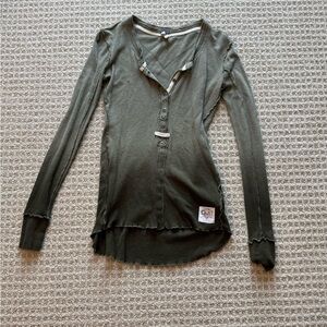 We The Free Forest Green Long Sleeve Top